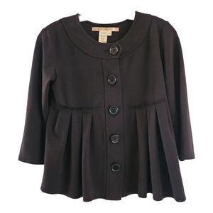 Black Crop Jacket Size XS Max Studio Pleats Button Front Blazer